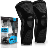 POWERLIX Knee Compression Sleeve (Pair) - Best Knee Brace for Knee Pain for Men & Women – Knee Support for Running, Basketball, Volleyball, Weightlifting, Gym, Workout, Sports