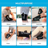 TheraICE Elbow & Knee Ice Pack for Injuries Compression Sleeve, Reusable Gel Cold Pack for Knee, Elbow, Ankle, Calf - Flexible Cold Wrap Recovery for Meniscus, ACL, MCL, Pain Relief (M) Black