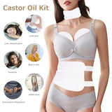 Castor Oil Pack Wrap 4 Pack Castor Oil Pack Wrap Organic Cotton Reusable Castor Oil Packs for Liver Detox for Chest Pads to Reduce Inflammation in The Body Castor Oil Pack for Neck（White）