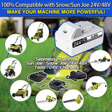 【3rd-generation+DC PORT】 24V 6.0Ah Replace Battery for Snow Joe, Sun Joe, Power Joe, Aqua Joe 24V iON+ Tools 24BAT-LTX 24VBAT-LTW 24VBAT-LTE 24VBAT-LT 24VBAT-XR Lithium Ion Power Tool Battery