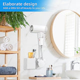 Hands-free Hair Dryer Holder with Any Angle Rotating Fully Positionable Arm. Bathroom Wall Mount Blow Dryer Holder, No Drilling Design, Can be Firmly Installed on the Wall or Mirror