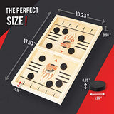 Bungee Table - Large Fast Sling Puck Game - Fast-Paced Fun for a Family Game Night or for a Party with Friends - Test Your Speed and Accuracy with This Wooden Hockey Board Game, 2 Players