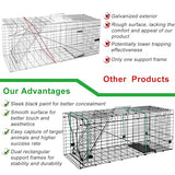 VASALAID Live Animal Trap Cage, 32" X 12" X 12.5" Catch and Release, Humane Live Trap Cage Indoor & Outdoor Foldable Live Trap for Raccoons,Groundhogs, Stray Cats,Squirrels, Rabbits, woodchucks