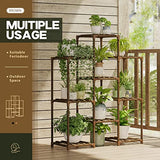 Bamworld Stand Indoor Plant Rack Wood Outdoor Tiered Shelf for Multiple Plants, Ladder Holder