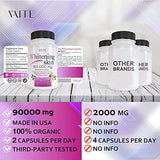 Glutathione Whitening Pills - Dark Spots & Acne Scar Remover - 90000mg - Made in USA - Vegan Skin Bleaching Pills with Anti-Aging & Antioxidant Effect - 120 Capsules