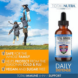 Total Nutra 6-in-1 Liquid Multivitamin Supplement | 100% Daily Zinc, Vitamin D3 and Vitamin C Immunity Drops | Elderberry, Echinacea & Ginger Defense Support for Adults & Kids (Passion Fruit, 4oz-4pk)