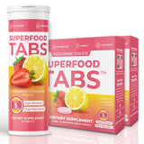 Superfood Tabs Detox Cleanse Drink - Fizzy Nutrition Supplement for Women and Men - Support Healthy Weight - Improve Digestive Health and Bloating Relief - Strawberry Lemonade Flavor [60 Tablets]