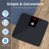 GE Scale for Body Weight Bathroom: Digital Scales Accurate, Smart Bluetooth Scale for Weight and BMI Electronic Weighing Scale for People, Black 400lb Capacity Bath Scale