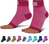 SB SOX Plantar Fasciitis Relief Socks (1 Pair) for Women & Men - Best Compression Sleeves for All Day Wear with Foot/Arch Support for Pain Relief (Pink, Medium)