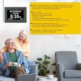 SSINI 【Newest Version Digital Calendar Day Clocks for Seniors Clock with Day and Date for Elderly Dementia Clock Digital Clock Large Display with 12 Alarms