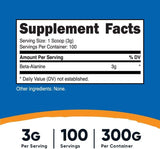 Nutricost Beta Alanine Powder 300 Grams (10.6oz) - 3 Grams Per Serving