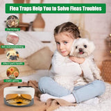 2 Pack Flea Trap Indoor Flea Light for Inside Your Home with 4 Sticky Disc & 6 Bulbs & 2 Electric Wires Pet and Kid Safe,Sticky Bed Bug Trap Non-Poisonous Pest Control