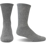 Doctor's Choice Diabetic Socks for Men, Seamless Crew Socks with Non-Binding Top, Provides Extra Comfort for Gout, 4-Pairs, Grey, Large, Size 10-13