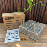 Anyhall 2-Pack Live Rat Traps Humane Mouse Chipmunk Cage Traps (Silver)