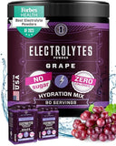 KEY NUTRIENTS Electrolytes Powder No Sugar - Fruity Grape Electrolyte Powder - Hydration Powder - No Calories, Gluten Free Keto Electrolytes Powder Packets (20, 40 or 90 Servings)