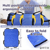 ZHEEYI Positioning Bed Pad with Reinforced Handles 43" x 36" Patient Transfer Sheet Aid Assistant for Body Lifting, Turning, Repositioning, for Elderly, Incontinence, Caregiver, Blue