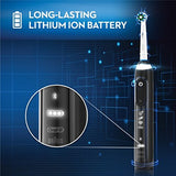 Oral-B 7500 Electric Toothbrush, Black with 4 Brush Heads and Travel Case - Visible Pressure Sensor to Protect Gums - 5 Cleaning Modes - 2 Minute Timer