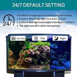 hygger 24/7 Mode Submersible Aquarium LED Light, Full Spectrum Hidden Fish Tank Light with 3 Rows Beads 7 Colors Auto On Off Sunrise-Daylight-Moonlight, Adjustable Timer Brightness 10W