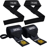 Heavy Duty Wrist Wraps and Lifting Straps - 21" Wrist Wraps for Weightlifting Men and 24" Wrist Straps for Weightlifting with Silicone Grip and Padding - Weight Lifting Wrist Wraps and Deadlift Straps