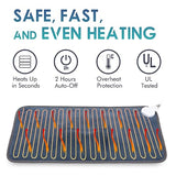 DAILYLIFE Massage Heating Pad, 12"x 24" Electric Heated Pads with Massager, 4 Massage Modes, 6 Heat Settings, 24 Relaxing Combinations, Back Pain and Sore Muscle Relief, Deep Blue