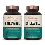 Live Conscious KrillWell, Joint, and Cognitive Support | Certified Sustainable Krill Oil 2X More Effective Than Fish Oil - 30 Day Supply
