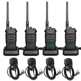 Retevis RT86 Two Way Radios Long Range Rechargeable,High Power Heavy Duty 2600mAh 2 Way Radio,Remote Alarm,Flashlight,Walkie Talkies Adults with Shoulder Mic for Security Property Work(4 Pack)