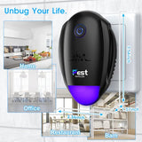 Ultrasonic Pest Repeller 6 Packs, 2024 Indoor Mosquito Repellent, for Rodent, Roach, Mouse, Bugs, Mice, Spider, Electronic Plug in Pest Control for House, Garage, Warehouse,Hotel-Black