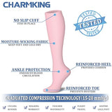 CHARMKING Compression Socks for Women & Men Circulation 8 Pairs 15-20 mmHg is BEST Graduated for Nurses, Support, Athletics, Cycling, Running, Flight Travel, Pregnancy Boost Performance(Multi 46,L/XL)