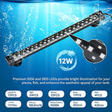 hygger 24/7 Mode Submersible Aquarium LED Light, Full Spectrum Hidden Fish Tank Light with 3 Rows Beads 7 Colors Auto On Off Sunrise-Daylight-Moonlight, Adjustable Timer Brightness 12W