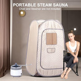 Smartmak Portable Steam Sauna Tent, Full Body Personal Home Spa, Lightweight Foldable Steam Room for Detox Therapy, Steamer NOT Included (L 31.5” * W 31.5” * H 55.2” Champagne)