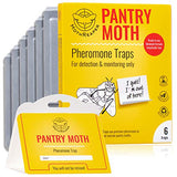 Pantry Moth Trap 6-Pack - Pantry Moth Glue Traps for House Pantry, Pantry Moth Traps for Food and Cupboard Moths, Pantry Moth Traps with Pheromones Prime Pest Trap Indian Meal Moth Traps for Kitchen