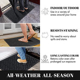 Yimobra Durable Front Door Mats, Heavy Duty Water Absorbent Mud Resistant Easy Clean Entry Outdoor Indoor Rugs,Non Slip Backing, Exterior Mats for Outside Patio Porch Farmhouse,36 x 24, Black