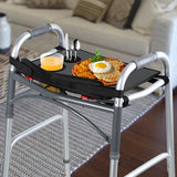 HOOMTREE Walker Tray for Folding Walker, Mobility Table Trays for Walkers for Seniors with Cup Holder,Walker Trays for Rolling Folding Walker,Walker Accessories for Elderly (Black Without Pockets)