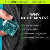 NUDE Breath Mints for Bad Breath - Ice Shot Gut Mints | Breath and Belly Mint Breath Fresheners | Cleanse Gut for 3+ Hours of Fresh Breath | PEPPERMINT Flavor | 10 Pack | 300 Nano Mint Capsules