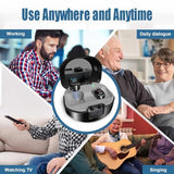 Kullre Hearing Aids, Rechargeable Hearing Amplifiers for Seniors with Mirror, Hearing Aids Comfort Design with Portable Charging Case, Adjustable Volume Control with Noise Canceling Function