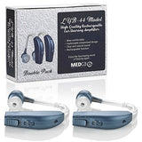 Digital Hearing Amplifier - (Pair of 2) Personal Hearing Enhancement Sound Amplifier, Rechargeable Digital Hearing Amplifier with All-Day Battery Life, Modern Blue