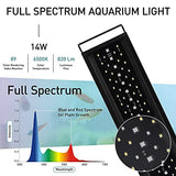 hygger Auto On Off LED Aquarium Light, Full Spectrum Fish Tank Light with LCD Monitor, 24/7 Lighting Cycle, 7 Colors, Adjustable Timer, IP68 Waterproof, 3 Modes for 12"-18" Freshwater Planted Tank