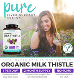 USDA Organic Milk Thistle Capsules - 80% Silymarin - 9,000mg of Milk Thistle Seed Extract - Supports Liver Cleanse, Liver Detox, & Liver Health - Vegan Supplement - 2 Month Supply - 60 Pills (No Oil)