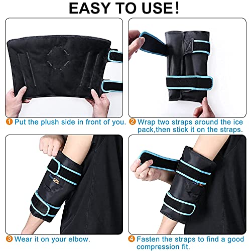 SuzziPad Elbow Ice Pack for Tendonitis and Tennis Elbow, Wearable Ice Elbow Wrap with Cold Compress, Pain Relief for Forearm, Tennis Elbow, Golfers Elbow, Bursitis and Sport Injuries