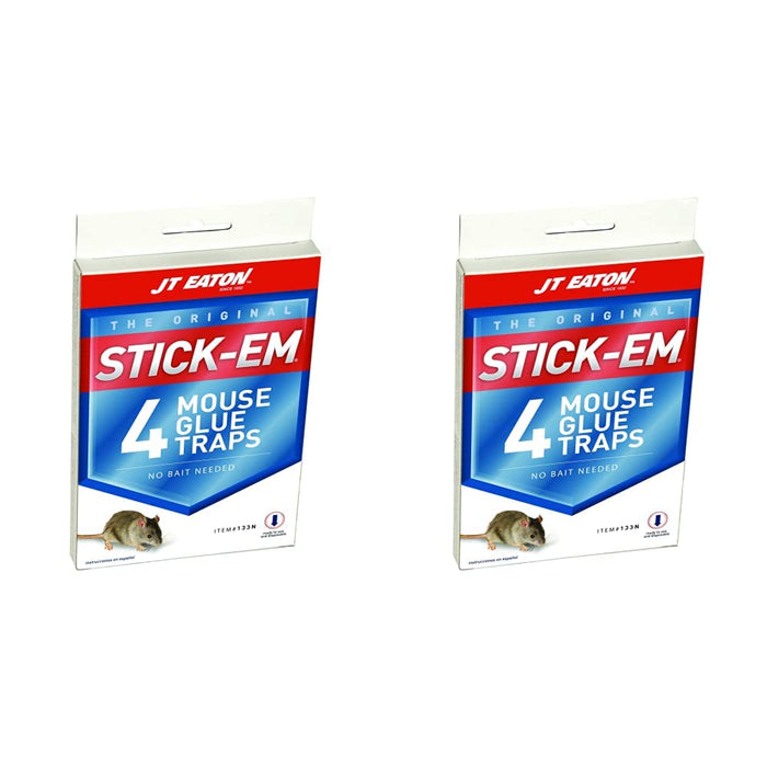 JT Eaton 133N Stick Em Glue Mouse Trap, Set of 4 (Pack of 2)