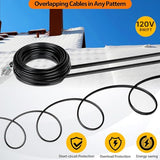 Eastrexon Heat Tape for Roof and Gutters, 100FT Roof Snow De-Icing Kit, Self-Regulating Heat Cable with LED Plug, 8W/FT 120V Roof Heat Tape for Ice Dam & Pipe Freeze Prevention