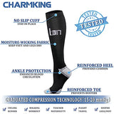 CHARMKING Compression Socks for Women & Men (8 Pairs) 15-20 mmHg Graduated Copper Support Socks are Best for Pregnant, Nurses - Boost Performance, Circulation, Knee High & Wide Calf (S/M, Multi 25)