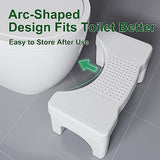 Kzeirm 2 Pack Toilet Stool Poop Stool for Adults, Portable Toilet Stool Squat Adult with Non-Slip Feet, Stable Pooping Potty Stool for Bathroom, Toilet Step Stool for Kids, White, Pack of 2