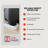 Zulu Supply Bed Bug Interceptors, Traps, Bedbug Monitor, Insect Detector for Bed Legs or Furniture (White XL 4-Pack)