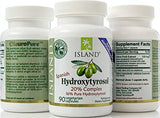 Island Nutrition, 20% Hydroxytyrosol Complex™ Olive Fruit Extract - Super Strength 100% Grown & Extracted in Spain. 90 Capsules, 100 mg, from The Maker of Real European Olive Leaf Extract