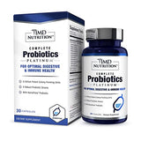 MD-Supplement - Complete Probiotics Pla-Tinum, 30 Capsules, Supports Digestive Health, Contains 11 Robust and Potent Strains, No Artificial Additive