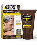 Just for Men Control GX Grey Reducing Shampoo for Lighter Shades of Hair, Blonde to Medium Brown, Gradual Hair Color, 4 Fl Oz - Pack of 1 (Packaging May Vary)