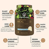 PlantFusion Complete Meal Replacement Shake - Plant Based Protein Powder with Superfoods, Greens & Probiotics - Vegan, Gluten Free, Soy Free, Non-Dairy, No Sugar, Non-GMO - Vanilla 1 lb