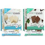 Power Crunch Whey Protein Bars, High Protein Snacks with Delicious Taste, Variety Pack, French Vanilla & Chocolate Mint, 1.4 Ounce (24 Count)