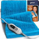GENIANI Extra Large Electric Heating Pad for Back Pain and Cramps Relief - Auto Shut Off - Soft Heat Pad for Moist & Dry Therapy - Heat Patch (Aqua Blue)